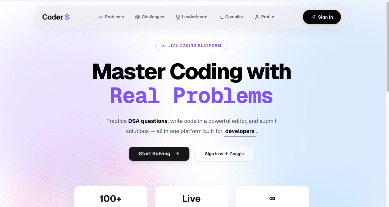 Coders Practice Platform screenshot 1