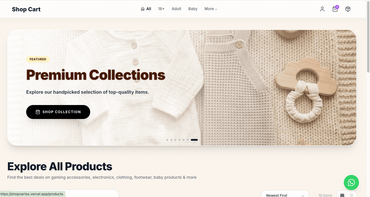 Shopcartss E-Commerce screenshot 1